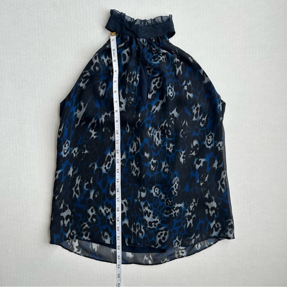 Ramy Brook Women’s Blue Leopard Print Allmay‎ Silk Sleeveless Top XS - Picture 4 of 10